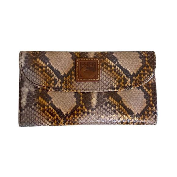 DOONEY & BOURKE Snakeskin Python Leather Envelope Wallet - Picture 1 of 11